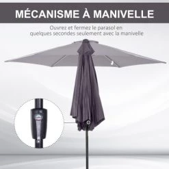 Outsunny Parasols Parasol Inclinable De Jardin Rouge Vineux -Parasols Soldes Magasin parasol inclinable de jardin rouge vineux 10
