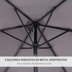 Outsunny Parasols Parasol Inclinable De Jardin Rouge Vineux -Parasols Soldes Magasin parasol inclinable de jardin rouge vineux 11