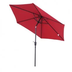 Outsunny Parasols Parasol Inclinable De Jardin Rouge Vineux