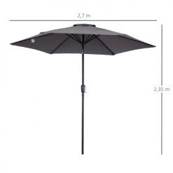 Outsunny Parasols Parasol Inclinable De Jardin Rouge Vineux -Parasols Soldes Magasin parasol inclinable de jardin rouge vineux 8