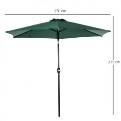 Outsunny Parasols Parasol Inclinable De Jardin Vert -Parasols Soldes Magasin parasol inclinable de jardin vert 2