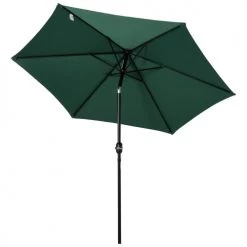 Outsunny Parasols Parasol Inclinable De Jardin Vert