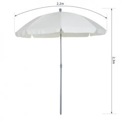 Outsunny Parasols Parasol Inclinable Octogonal Crème -Parasols Soldes Magasin parasol inclinable octogonal creme 2