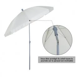 Outsunny Parasols Parasol Inclinable Octogonal Crème -Parasols Soldes Magasin parasol inclinable octogonal creme 5