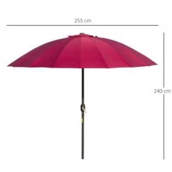 Outsunny Parasols Parasol Inclinable Rond Bordeaux -Parasols Soldes Magasin parasol inclinable rond bordeaux 2