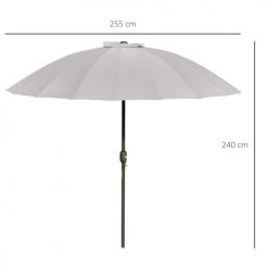 Outsunny Parasols Parasol Inclinable Rond Gris -Parasols Soldes Magasin parasol inclinable rond gris 2