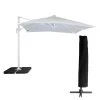 Happy Garden Parasols Parasol Led Déporté Carré 3x3m Toile Blanche Avec Housse -Parasols Soldes Magasin parasol led deporte carre 3x3m toile blanche avec housse 4