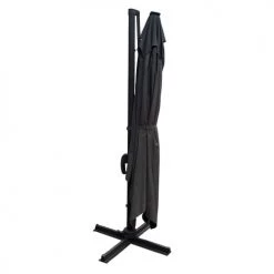 Happy Garden Parasols Parasol Led Déporté Carré 3x3m Toile Noire Avec Housse -Parasols Soldes Magasin parasol led deporte carre 3x3m toile noire avec housse 1