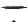 Happy Garden Parasols Parasol Led Double 2x4m En Acier Et Toile Gris -Parasols Soldes Magasin parasol led double 2x4m en acier et toile gris