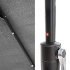 Happy Garden Parasols Parasol Led Double 2x4m En Acier Et Toile Gris -Parasols Soldes Magasin parasol led double 2x4m en acier et toile gris 3