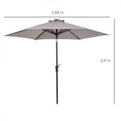Outsunny Parasols Parasol Lumineux Hexagonal Inclinable Parasol LED Gris 10 Outsunny Parasols Parasol Lumineux Hexagonal Inclinable Parasol LED Gris -Parasols Soldes Magasin parasol lumineux hexagonal inclinable parasol led gris 2