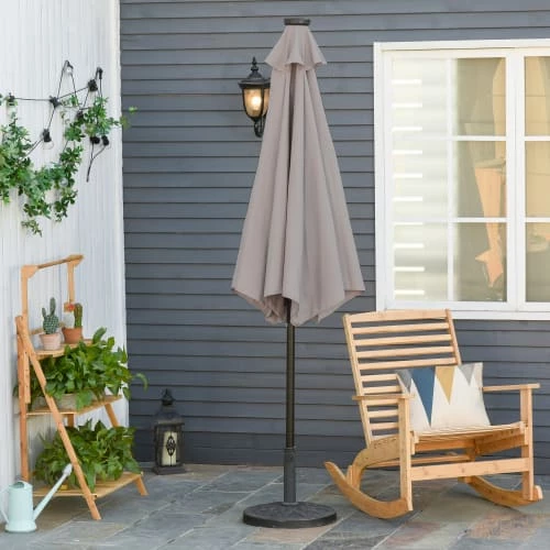 Outsunny Parasols Parasol Lumineux Hexagonal Inclinable Parasol LED Gris 6 Outsunny Parasols Parasol Lumineux Hexagonal Inclinable Parasol LED Gris – Image 4