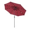 Outsunny Parasols Parasol Lumineux LED Octogonal Inclinable Bordeaux -Parasols Soldes Magasin parasol lumineux led octogonal inclinable bordeaux