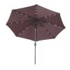 Outsunny Parasols Parasol Lumineux LED Octogonal Inclinable Chocolat -Parasols Soldes Magasin parasol lumineux led octogonal inclinable chocolat