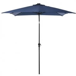 Outsunny Parasols Parasol Lumineux Rectangulaire Inclinable Bleu