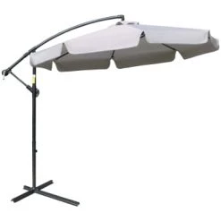 Outsunny Parasols Parasol Octogonal Inclinable Manivelle Acier époxy Polyester Gris -Parasols Soldes Magasin parasol octogonal inclinable manivelle acier epoxy polyester gris 5