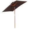 Outsunny Parasols Parasol Rectangulaire Inclinable Chocolat -Parasols Soldes Magasin parasol rectangulaire inclinable chocolat