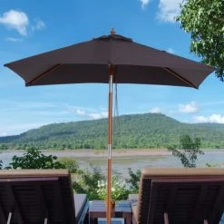 Outsunny Parasols Parasol Rectangulaire Inclinable Gris Foncé -Parasols Soldes Magasin parasol rectangulaire inclinable gris fonce 1