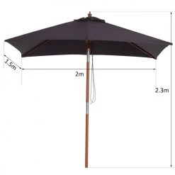 Outsunny Parasols Parasol Rectangulaire Inclinable Gris Foncé -Parasols Soldes Magasin parasol rectangulaire inclinable gris fonce 2