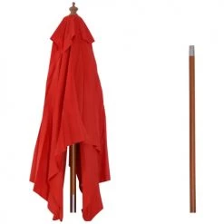 Outsunny Parasols Parasol Rectangulaire Inclinable Rouge -Parasols Soldes Magasin parasol rectangulaire inclinable rouge 4