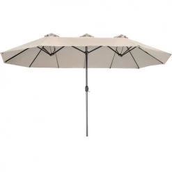 Tectake Parasols Parasol SILIA En Aluminium 460 X 270 Cm Réglable En Hauteur Beige
