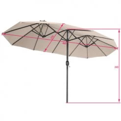 Tectake Parasols Parasol SILIA En Aluminium 460 X 270 Cm Réglable En Hauteur Beige -Parasols Soldes Magasin parasol silia en aluminium 460 x 270 cm reglable en hauteur beige 5