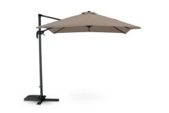 Kerama Parasols Parasol Suspendu Anthracite Avec Structure Tissée Marron 2,5×2,5m