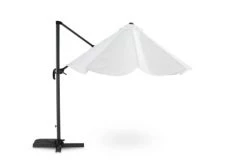 Kerama Parasols Parasol Suspendu Structure Anthracite Et Tissu Blanc 3m De Diamètre -Parasols Soldes Magasin parasol suspendu structure anthracite et tissu blanc 3m de diametre 2