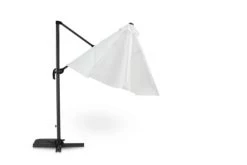 Kerama Parasols Parasol Suspendu Structure Anthracite Et Tissu Blanc 3m De Diamètre -Parasols Soldes Magasin parasol suspendu structure anthracite et tissu blanc 3m de diametre 3