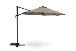 Kerama Parasols Parasol Suspendu Structure Anthracite Et Tissu Marron 3m De Diamètre
