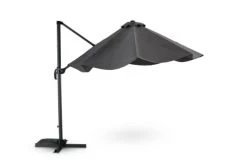 Kerama Parasols Parasol Suspendu Structure Et Tissu Gris Anthracite 3m De Diamètre -Parasols Soldes Magasin parasol suspendu structure et tissu gris anthracite 3m de diametre 2