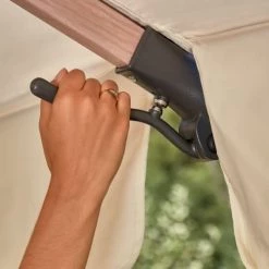 Kerama Parasols Parasol Suspendu Structure Imitation Bois Et Tissu Blanc Naturel 3x3m -Parasols Soldes Magasin parasol suspendu structure imitation bois et tissu blanc naturel 3x3m 5