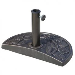 Outsunny Parasols Pied De Parasol Demi-cercle Résine Imitation Fonte Bronze -Parasols Soldes Magasin pied de parasol demi cercle resine imitation fonte bronze 1