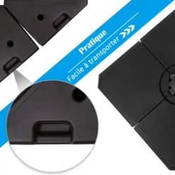 Outsunny Parasols Pied De Parasol Lot De 4 Dalles Pour Parasol à Lester Noir -Parasols Soldes Magasin pied de parasol lot de 4 dalles pour parasol a lester noir 3