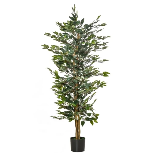 Homcom Plantes D'intérieur Et Fleurs D'intérieur Plante Artificiel Ficus H.1,5 M Tronc Branches Liane Lichen Pot Inclus 3 Homcom Plantes D'intérieur Et Fleurs D'intérieur Plante Artificiel Ficus H.1,5 M Tronc Branches Liane Lichen Pot Inclus