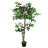 Outsunny Plantes D'intérieur Et Fleurs D'intérieur Plante Artificiel Ficus H1,2m -Parasols Soldes Magasin plante artificiel ficus h1 2m
