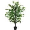 Outsunny Plantes D'intérieur Et Fleurs D'intérieur Plante Artificielle Banyan H1,45m -Parasols Soldes Magasin plante artificielle banyan h1 45m