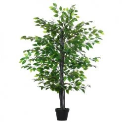 Outsunny Plantes D'intérieur Et Fleurs D'intérieur Plante Artificielle Banyan H1,45m