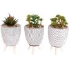 Sil Plantes D'intérieur Et Fleurs D'intérieur Plante Artificielle Dans Pot En Ciment Sur Pied (lot De 3) -Parasols Soldes Magasin plante artificielle dans pot en ciment sur pied lot de 3