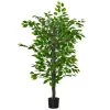 Homcom Plantes D'intérieur Et Fleurs D'intérieur Plante Artificielle Ficus H.1,35 M Tronc Branches Liane Lichen Pot -Parasols Soldes Magasin plante artificielle ficus h 1 35 m tronc branches liane lichen pot
