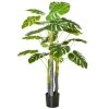 Homcom Plantes D'intérieur Et Fleurs D'intérieur Plante Artificielle Monstera H.1,2 M Tronc Branches Lichen Pot Inclus -Parasols Soldes Magasin plante artificielle monstera h 1 2 m tronc branches lichen pot inclus