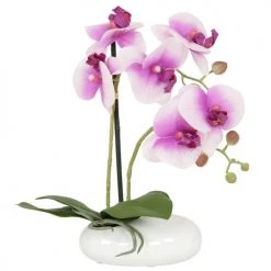 Ligne Déco Plantes D'intérieur Et Fleurs D'intérieur Plante Fleur Artificielle Orchidée Toucher Naturel, H.35cm