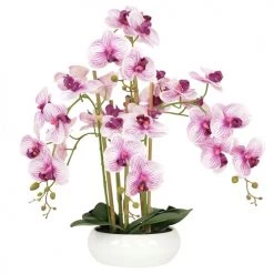Ligne Déco Plantes D'intérieur Et Fleurs D'intérieur Plante Fleur Artificielle Orchidée Toucher Naturel, H.55cm