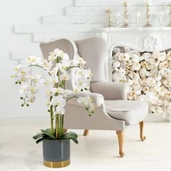 Ligne Déco Plantes D'intérieur Et Fleurs D'intérieur Plante Fleur Artificielle Orchidée Toucher Naturel, H.80cm -Parasols Soldes Magasin plante fleur artificielle orchidee toucher naturel h 80cm 12