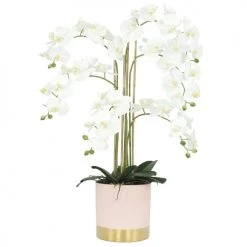 Ligne Déco Plantes D'intérieur Et Fleurs D'intérieur Plante Fleur Artificielle Orchidée Toucher Naturel, H.80cm