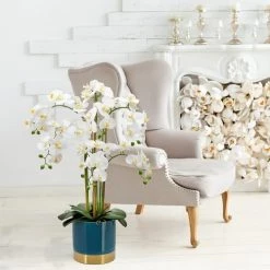 Ligne Déco Plantes D'intérieur Et Fleurs D'intérieur Plante Fleur Artificielle Orchidée Toucher Naturel, H.80cm -Parasols Soldes Magasin plante fleur artificielle orchidee toucher naturel h 80cm 24