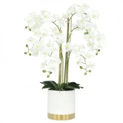Ligne Déco Plantes D'intérieur Et Fleurs D'intérieur Plante Fleur Artificielle Orchidée Toucher Naturel, H.80cm