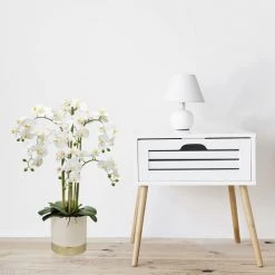 Ligne Déco Plantes D'intérieur Et Fleurs D'intérieur Plante Fleur Artificielle Orchidée Toucher Naturel, H.80cm -Parasols Soldes Magasin plante fleur artificielle orchidee toucher naturel h 80cm 3