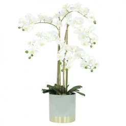 Ligne Déco Plantes D'intérieur Et Fleurs D'intérieur Plante Fleur Artificielle Orchidée Toucher Naturel, H.80cm