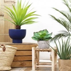 Ligne Déco Plantes D'intérieur Et Fleurs D'intérieur Plante Verte Artificielle Agave Réaliste, Pot Céramique, H.60cm -Parasols Soldes Magasin plante verte artificielle agave realiste pot ceramique h 60cm 3